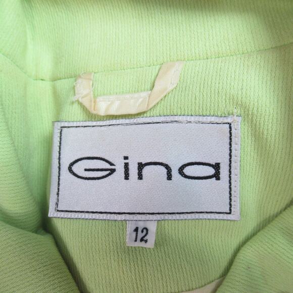 Vintage Gina Blazer Womens Size 12 Lime Green Jacket Retro 80s Made in England - Picture 2 of 14